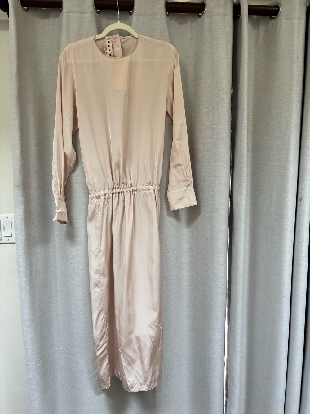 Marni Pale Blush Satin-Feel Top with Branded Tags